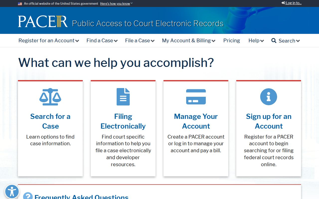 PACER federal docket search for Milford criminal records