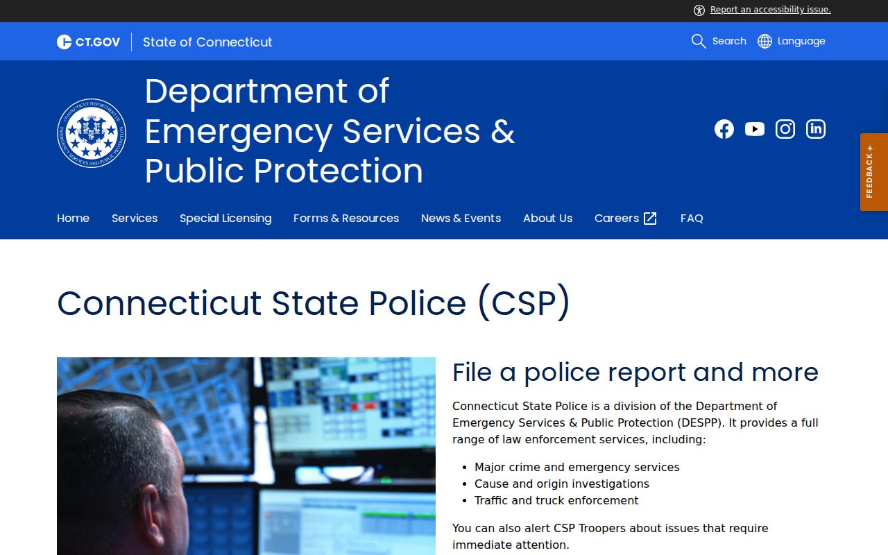 Connecticut State Police sex offender registry and email alert entry for Milford