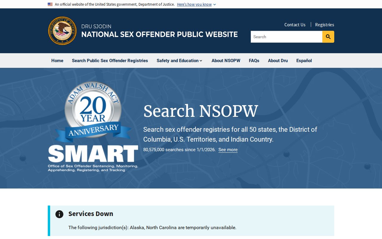 National Sex Offender Public Website search service for interstate Milford research